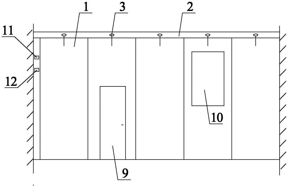 Self-closed mobile combined wall body structure