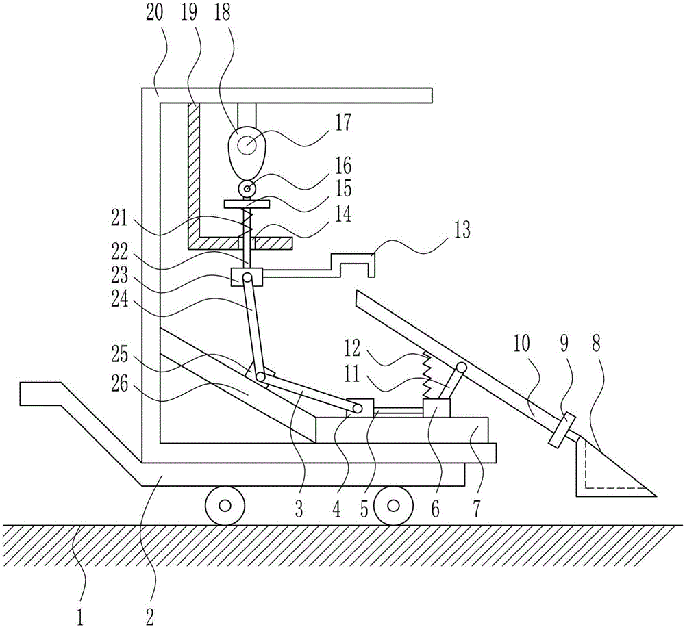 Stable building waste digging and transporting device