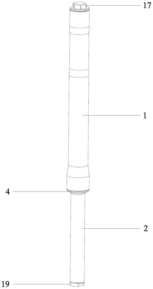 Inverted front shock absorber of motorcycle