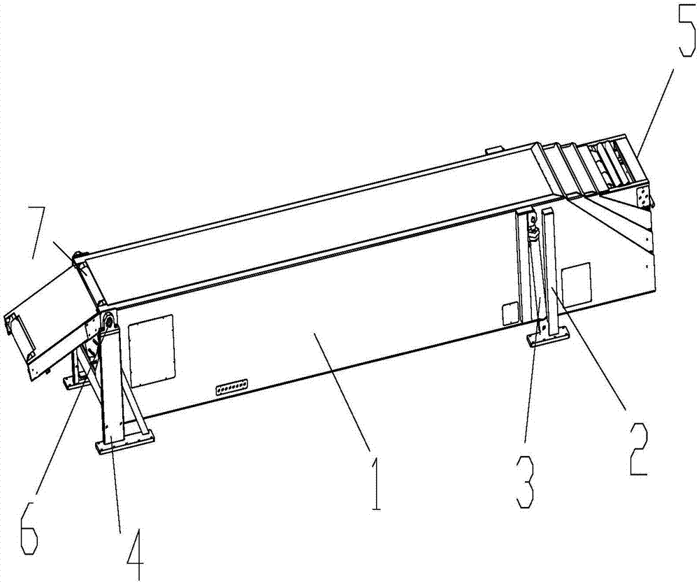 Extendable conveyor adjustable in butt-joint height
