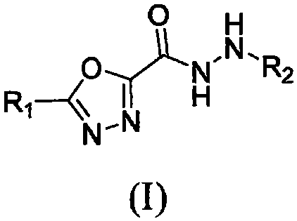 1, 3, 4-oxadiazole hydrazide compound as well as preparation method and application thereof