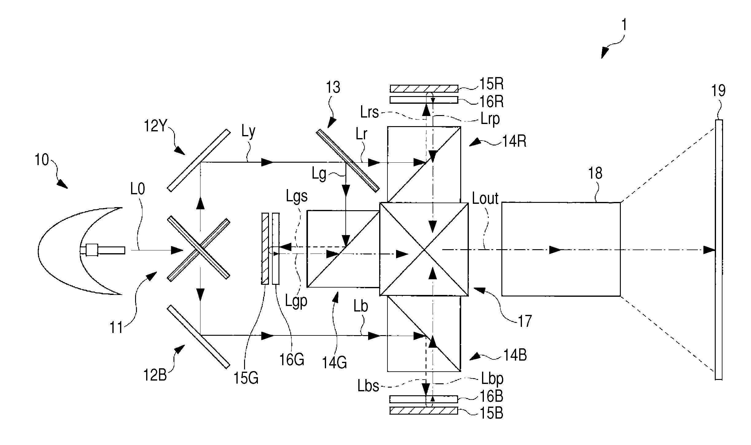 Projection type liquid crystal display and compensation plate