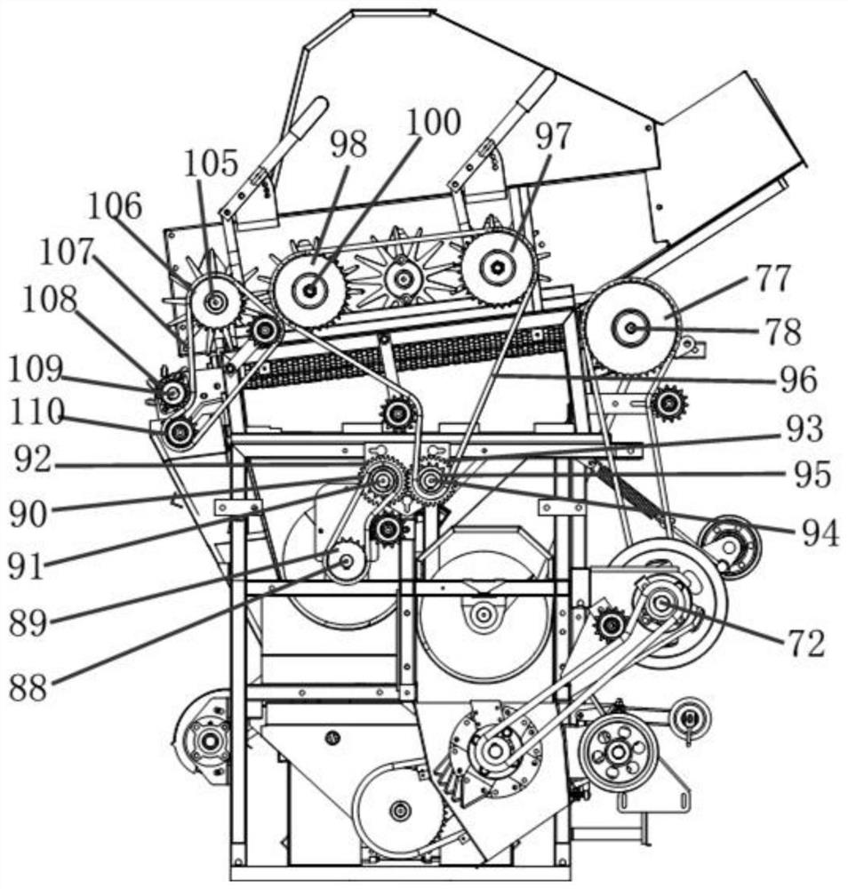 Corn harvester husker transmission system