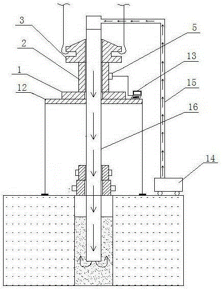 Casing axial load testing device during the period for waiting on cement mortar setting