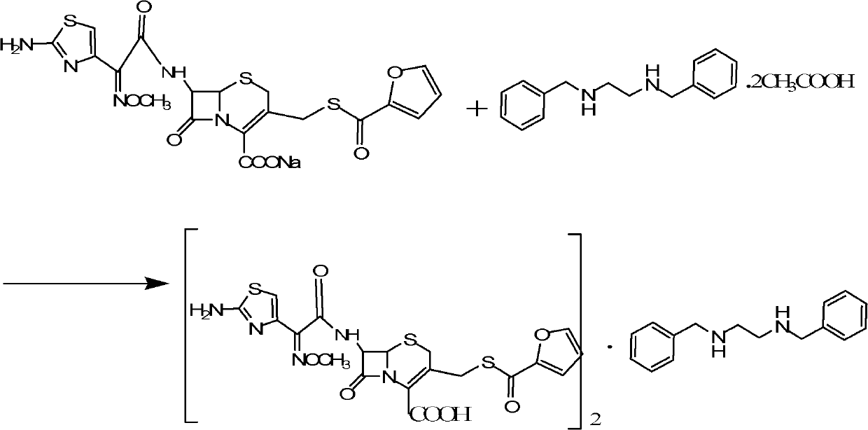 Medicinal composition containing ceftiofur bisbenzylethylenediamine