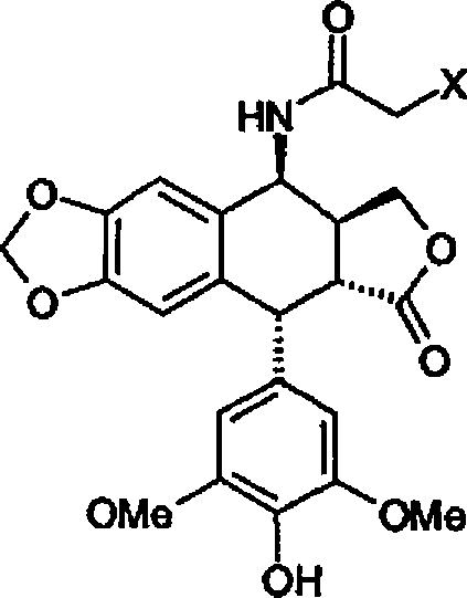Method for preparing 4beta;-amino-4'-demethyl-4-desoxypodophyllotoxin