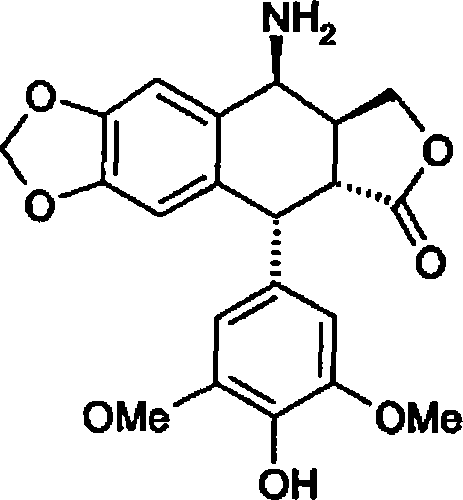 Method for preparing 4beta;-amino-4'-demethyl-4-desoxypodophyllotoxin
