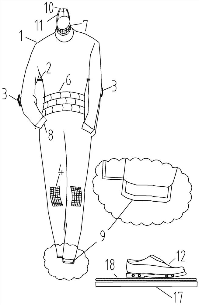 Device for preventing amyotrophy of astronaut during space weightlessness