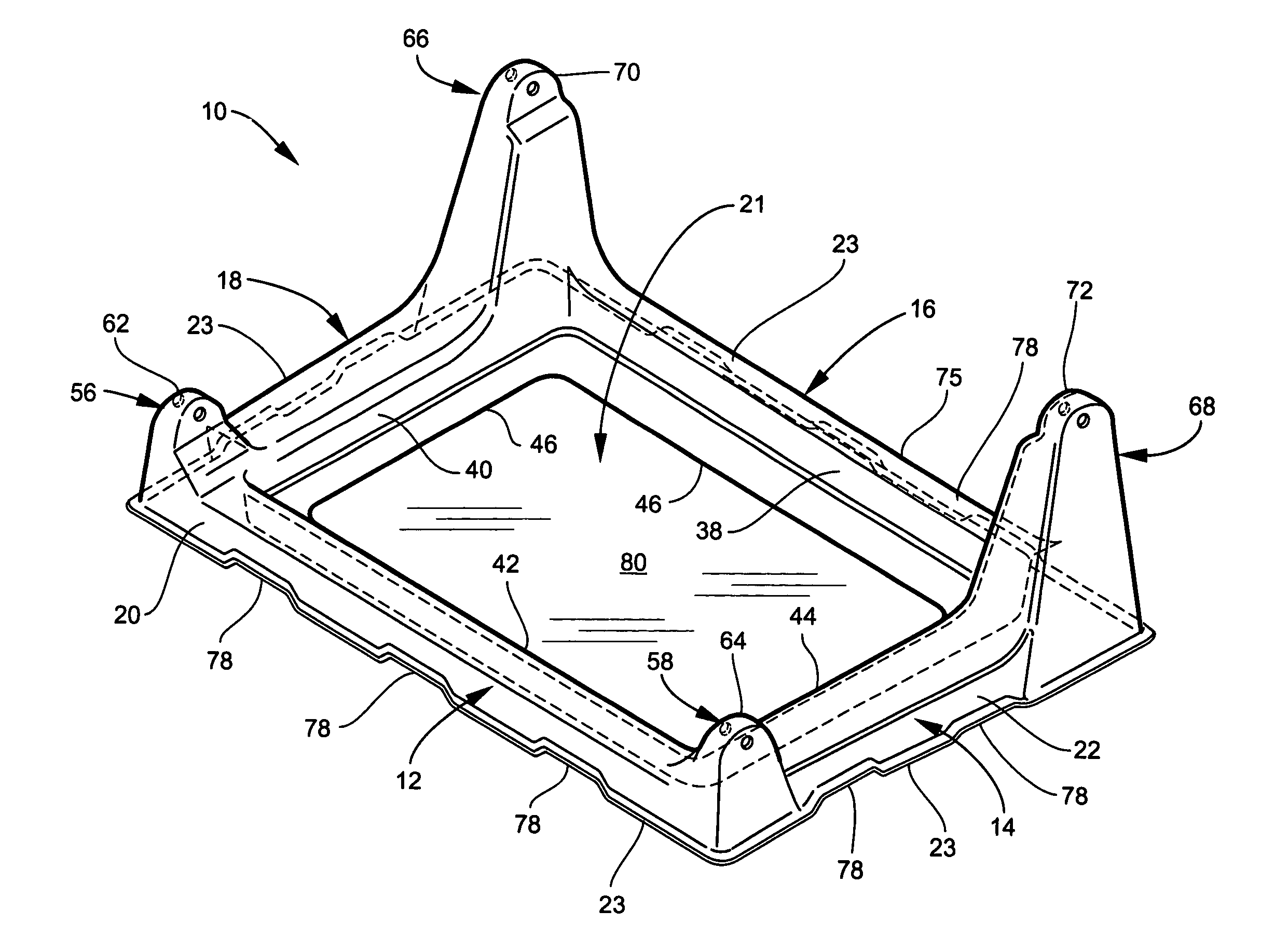 Molded solar panel racking assembly