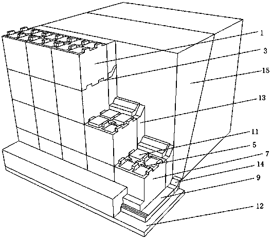 Prefabricated concrete-box gravity retaining wall structure and construction method thereof