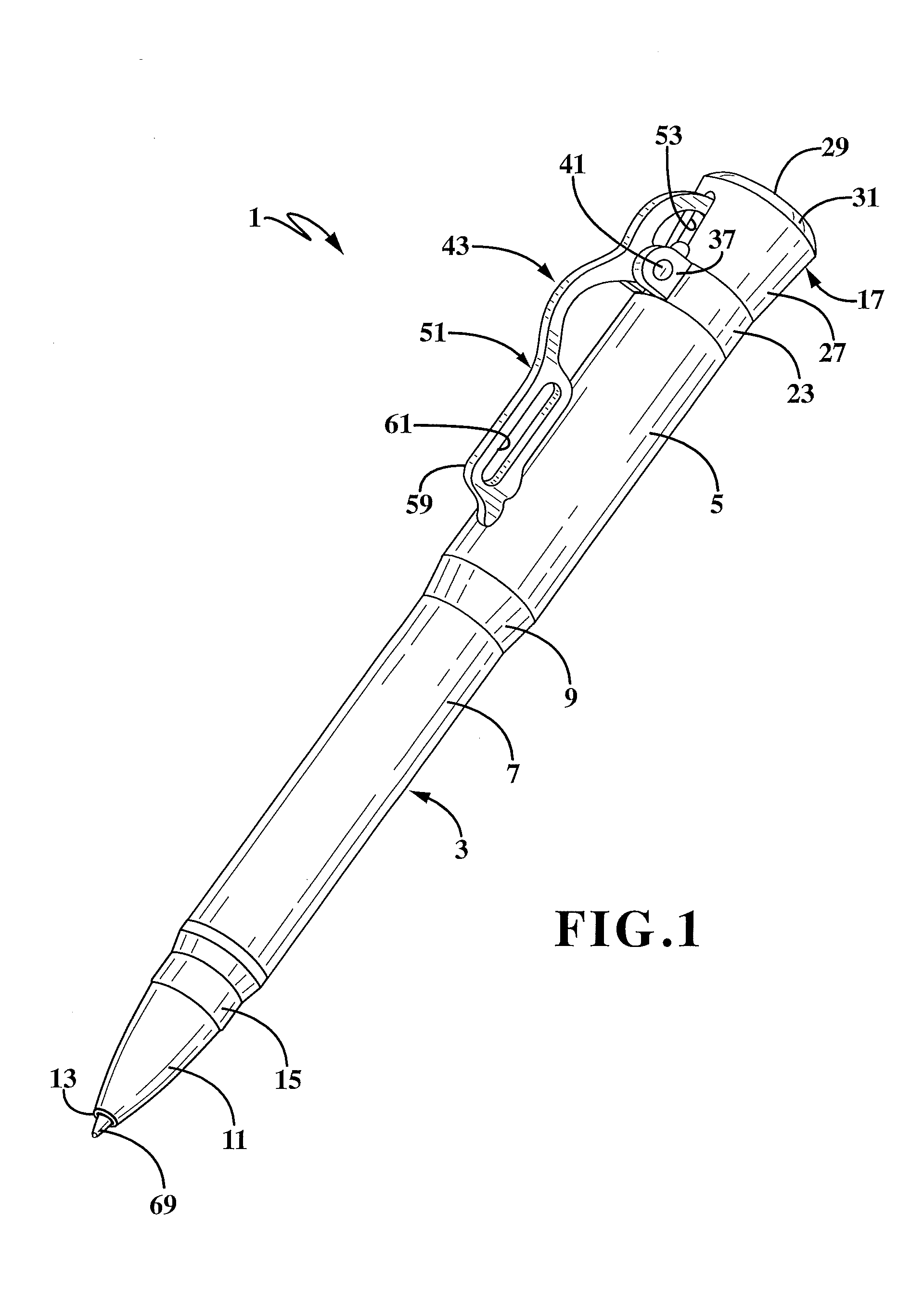 Lever-actuated pen