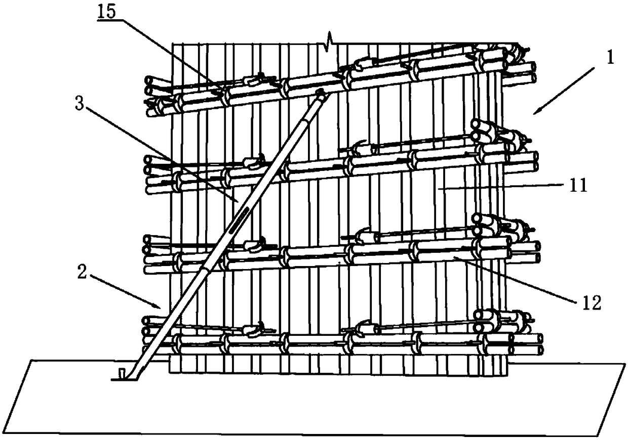 Convenient and adjustable reinforcing supporting structure of cast-in-situ wall column formwork and construction method of reinforcing supporting structure