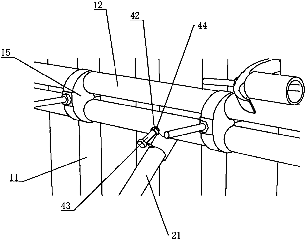 Convenient and adjustable reinforcing supporting structure of cast-in-situ wall column formwork and construction method of reinforcing supporting structure