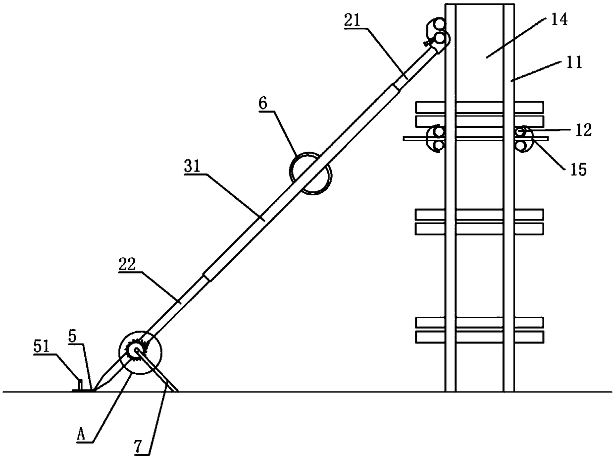 Convenient and adjustable reinforcing supporting structure of cast-in-situ wall column formwork and construction method of reinforcing supporting structure