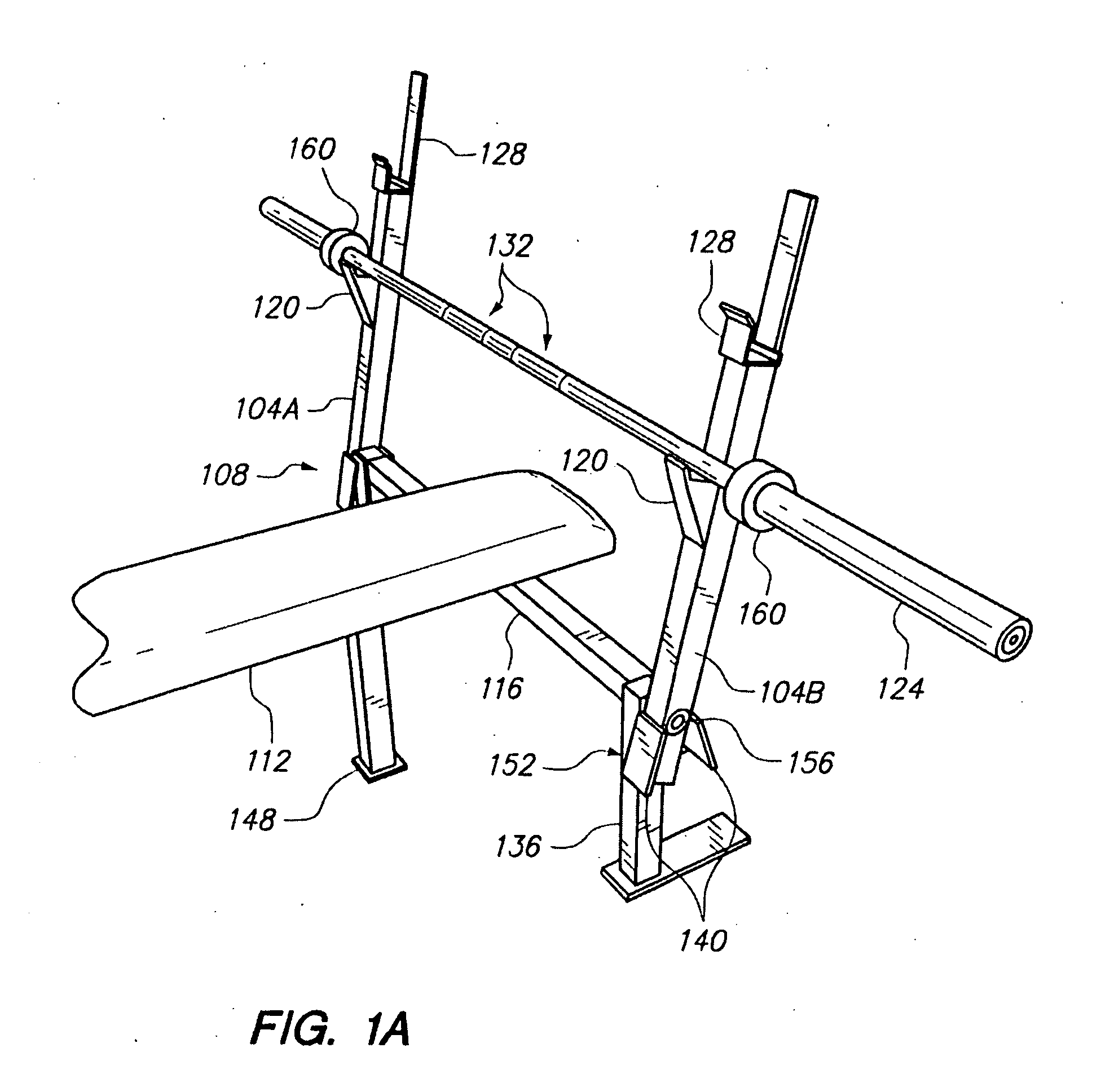 Rotating barbell support structure