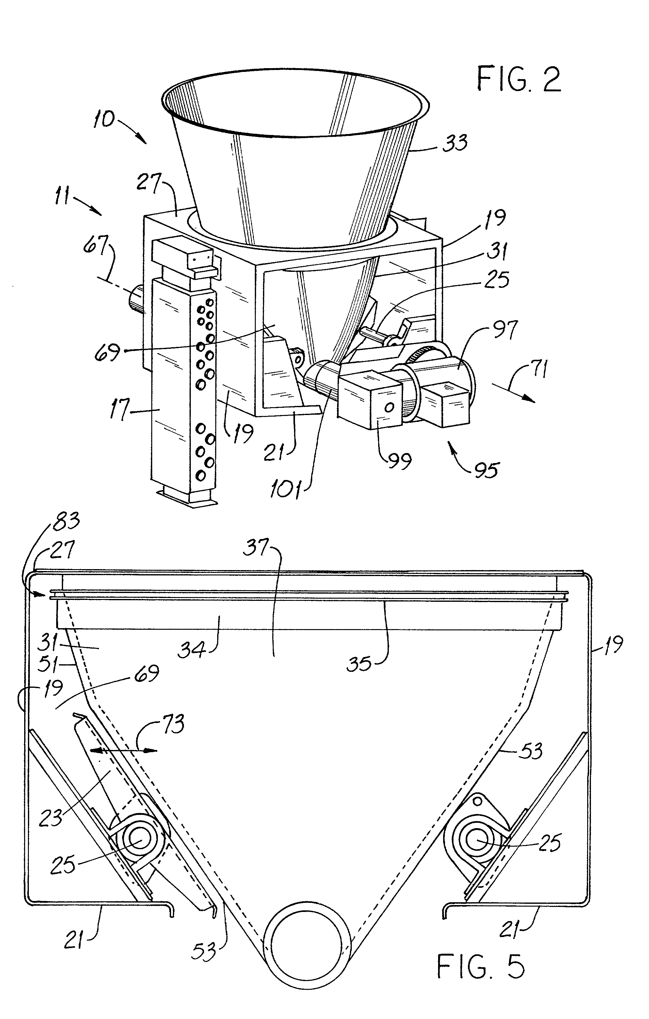 Bulk-solid metering system with laterally removable feed hopper