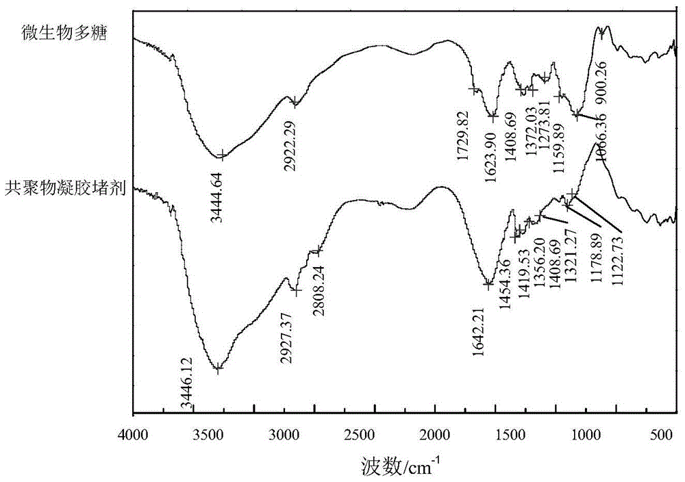 Preparation method of microbial polysaccharide modified copolymer gel plugging agent