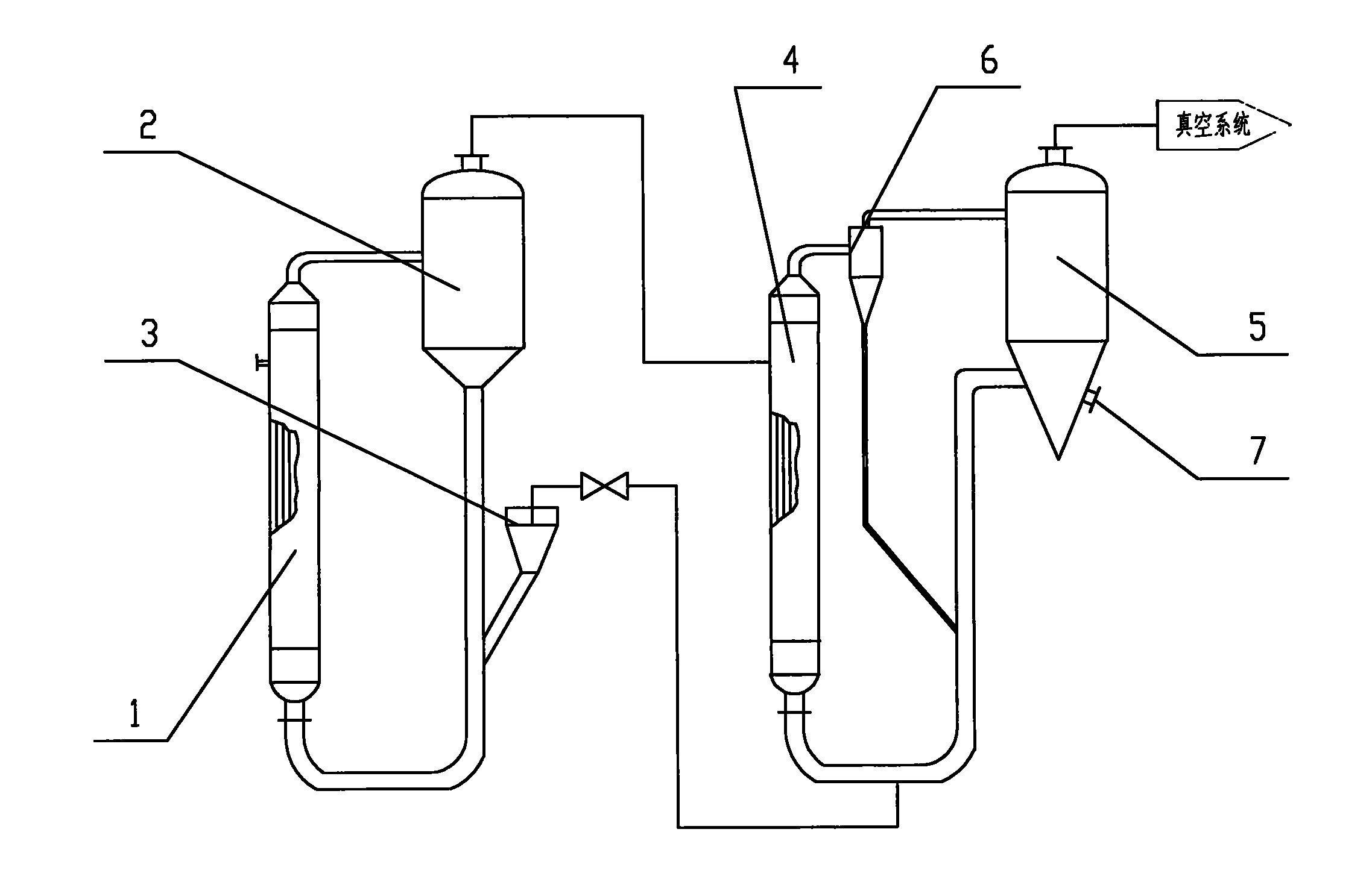 Two-effect scale-preventing evaporating and crystallizing device used for evaporating sodium chloride solution and operation method