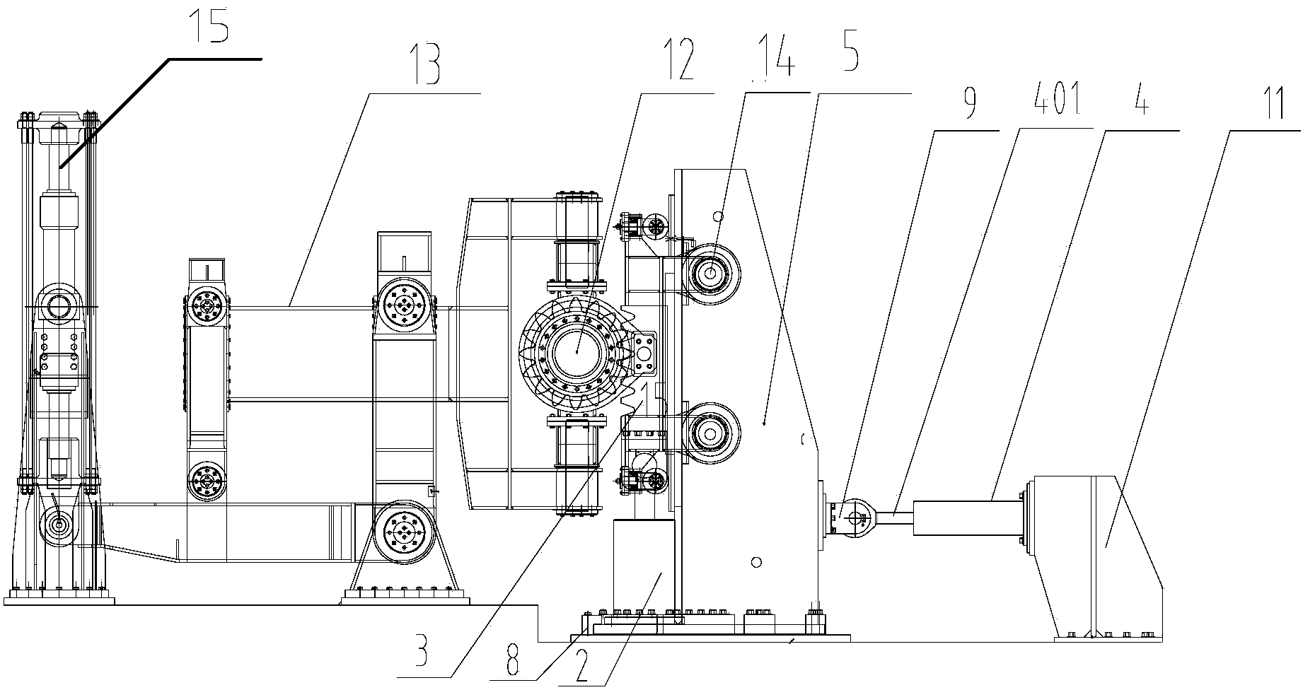 Device and method for testing displacement adapting mechanisms of ship lifts