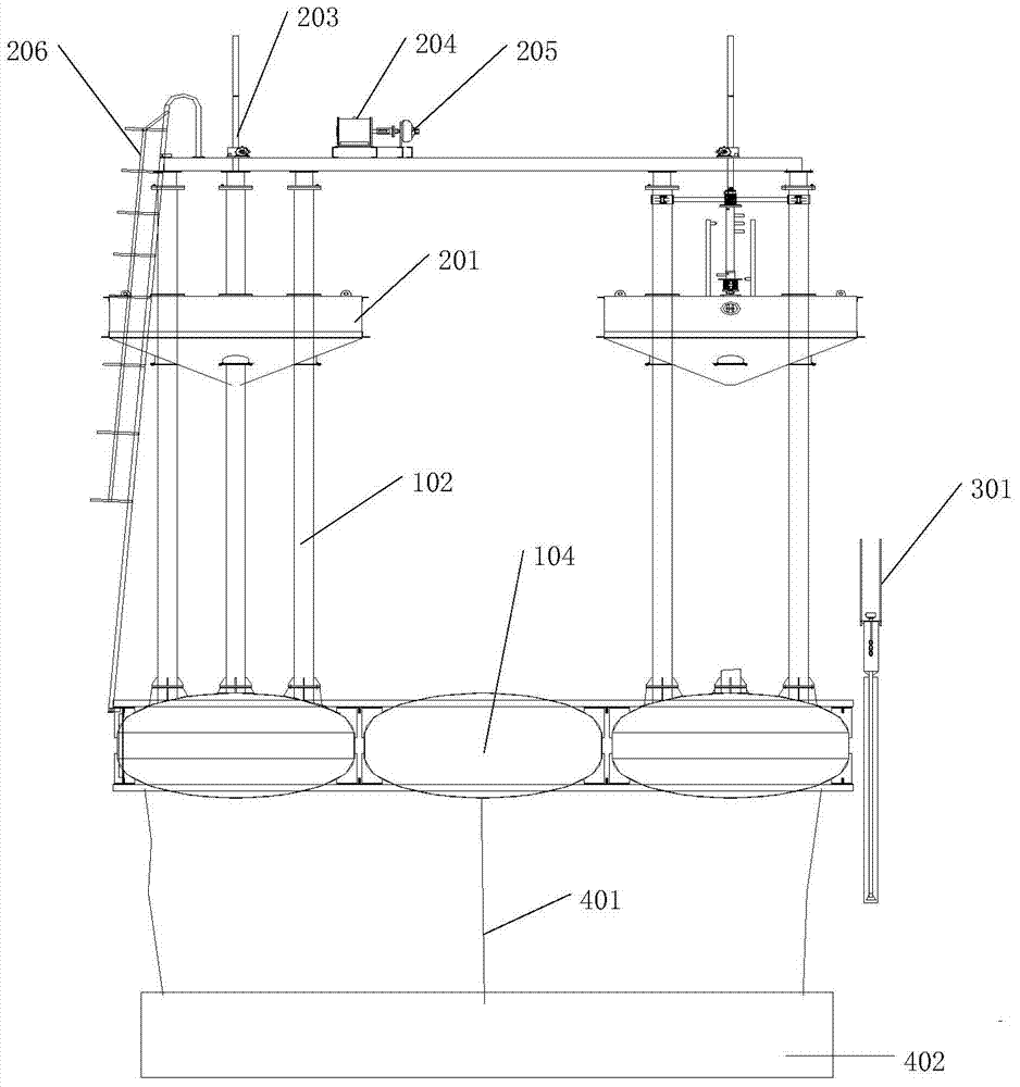 Combined type oscillation floater wave energy power generation device
