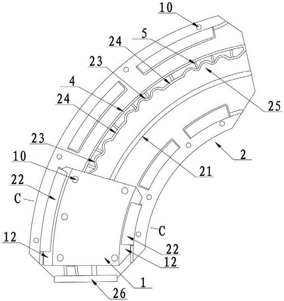 A segment positioning adjustment device