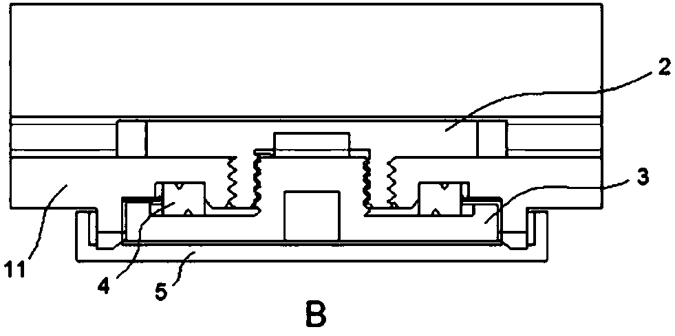 Battery container with hole in bottom part and sealing method of battery container