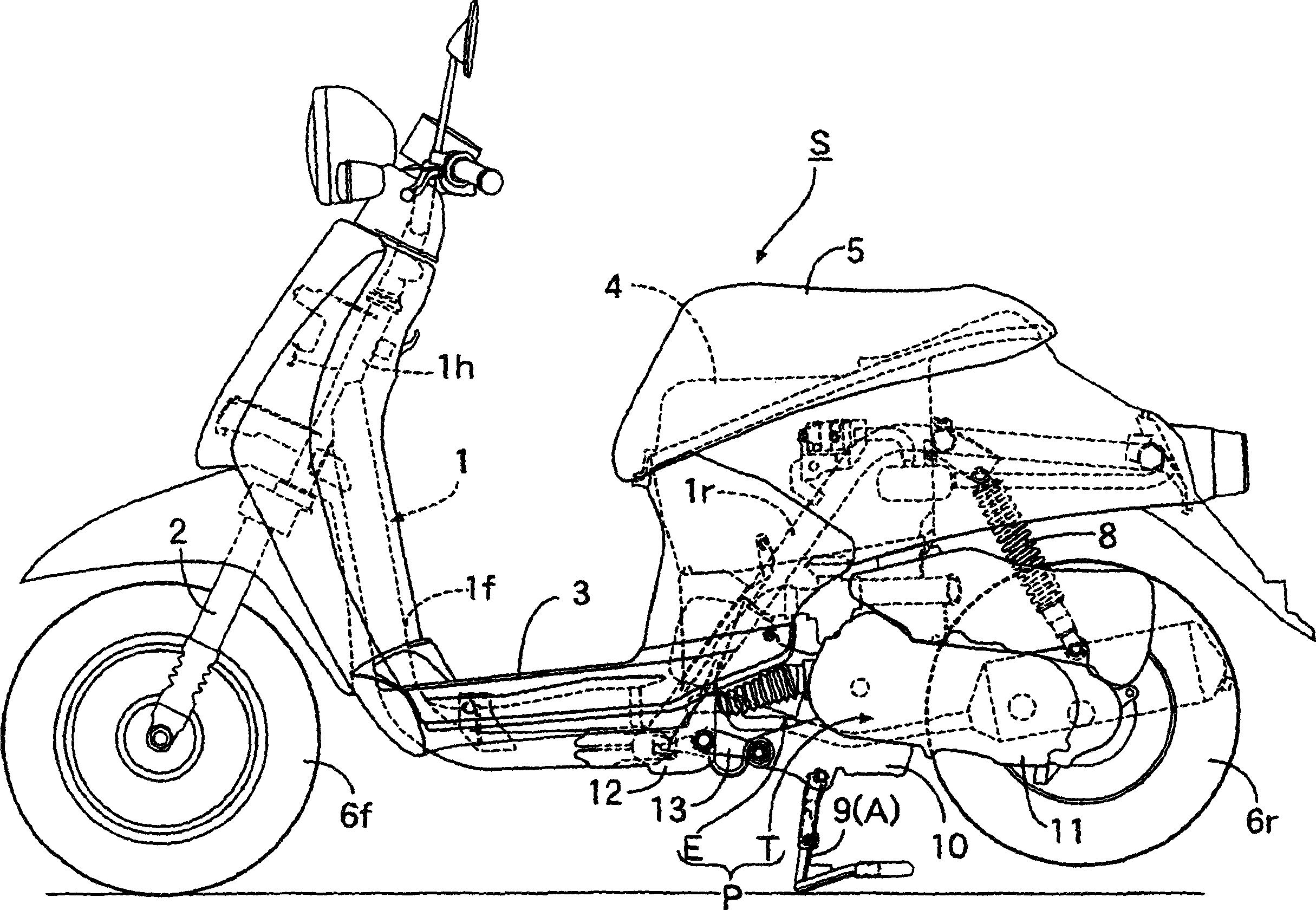 Support gear of motor two-wheel cycle