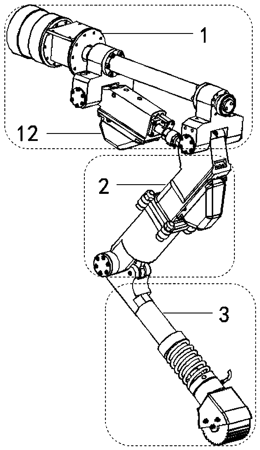 Lightweight four-degree-of-freedom leg mechanism of four-foot bionic robot