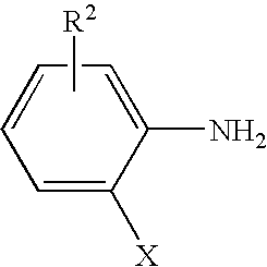 Process for preparing ortho substituted phenylamines