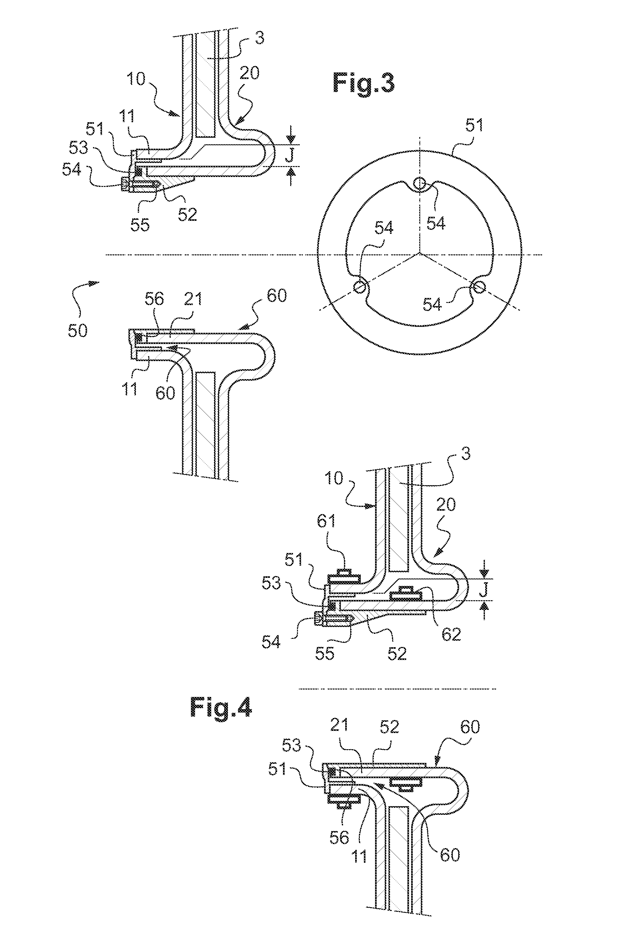 Removable coupling device for coupling together two flexible pipes