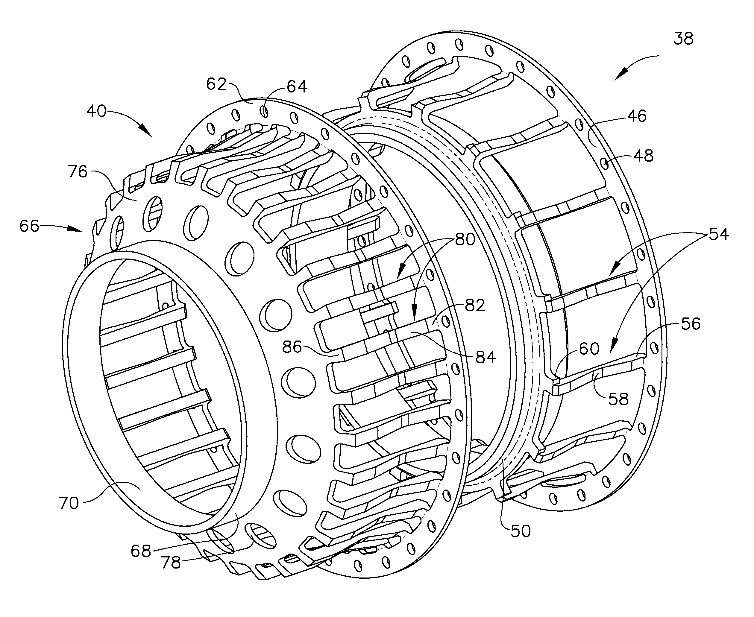 Nested bearing cages