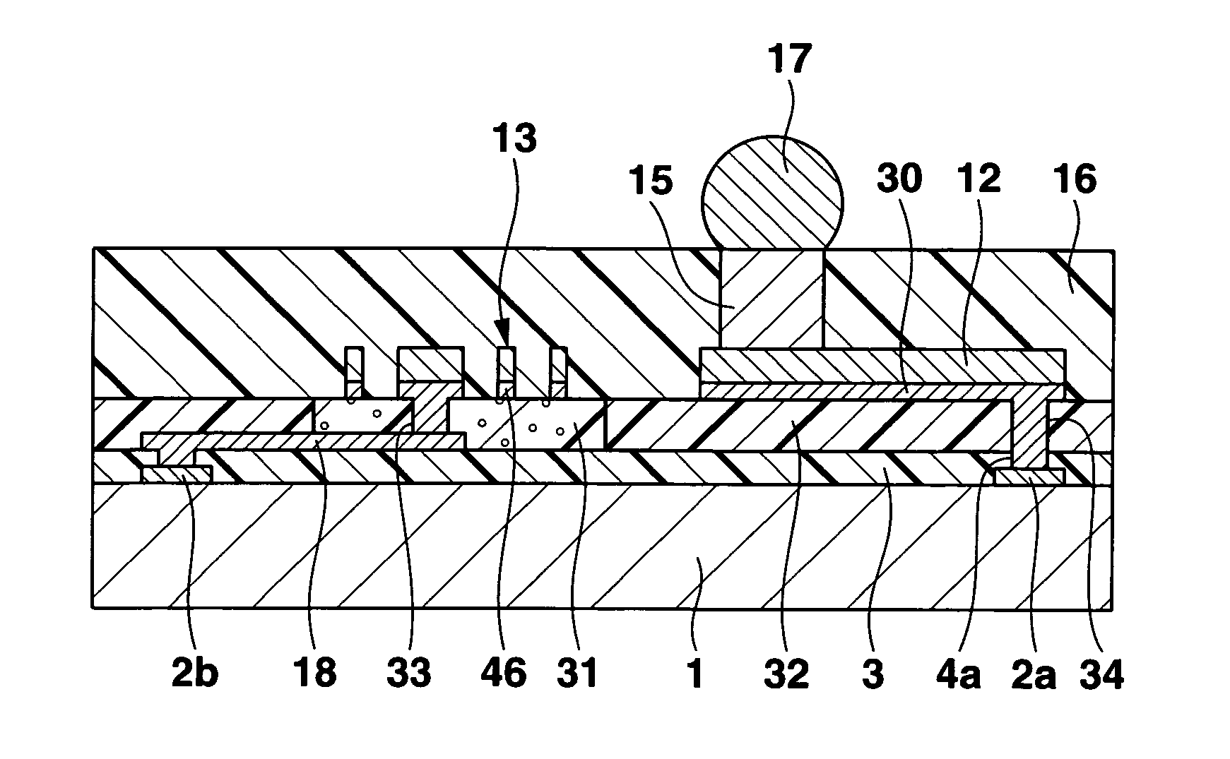 Semiconductor device with magnetic powder mixed therein and manufacturing method thereof