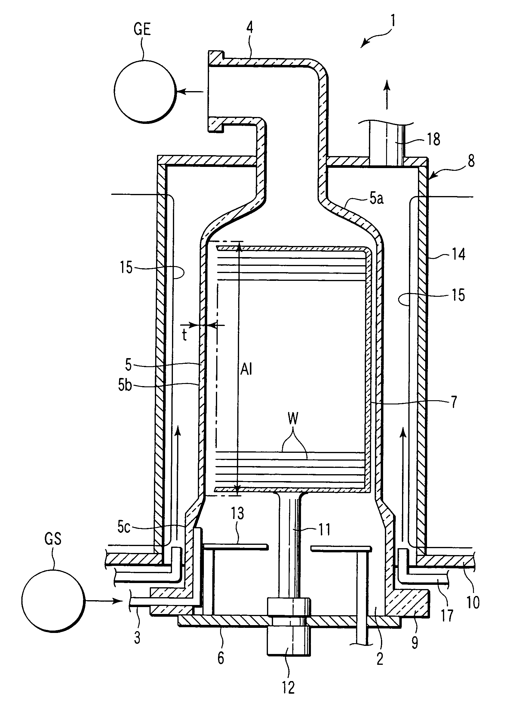 Vertical heat treatment device and method controlling the same