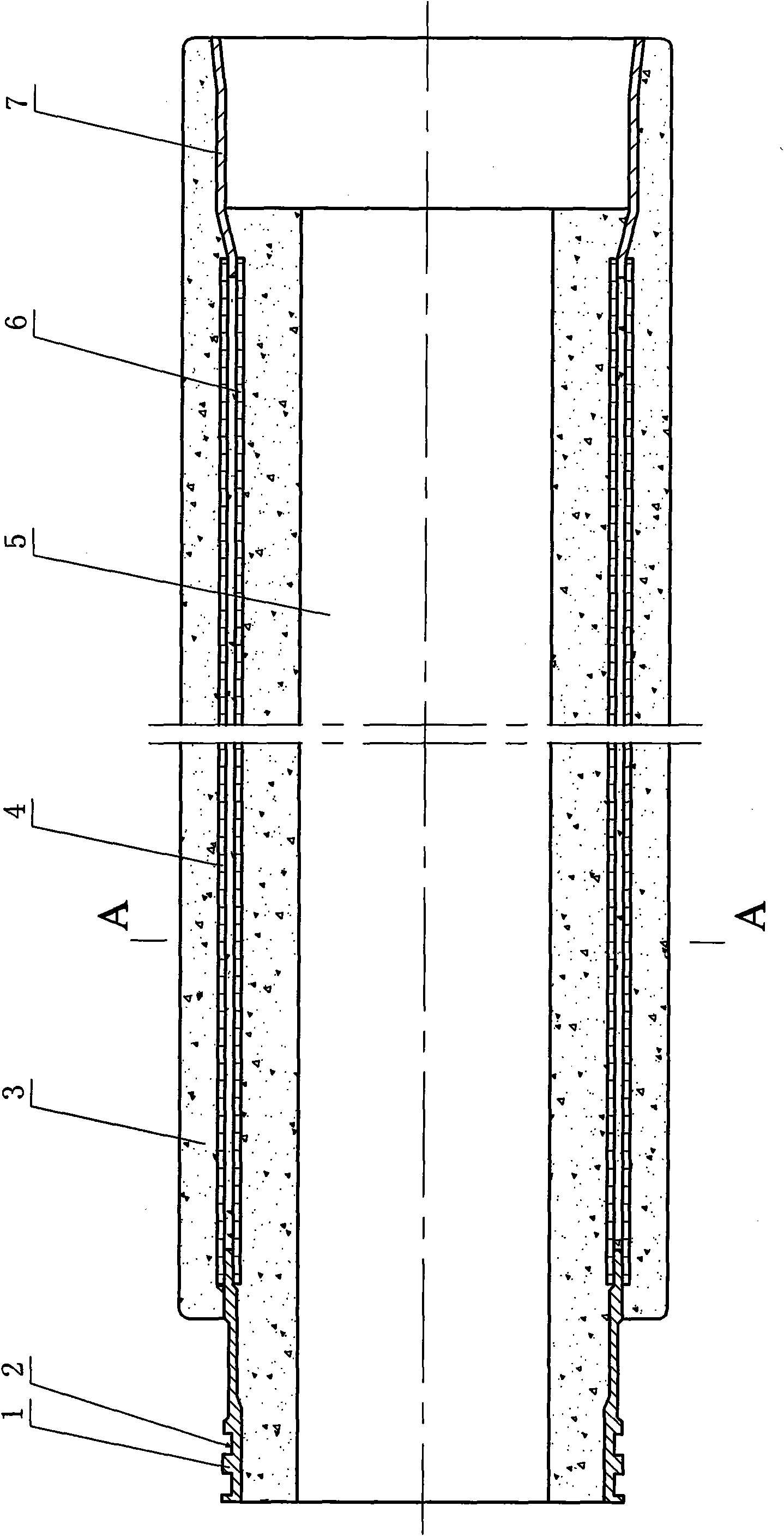 Precast concrete pipe gallery with reinforced steel cylinder