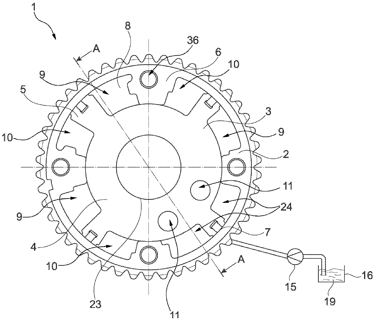 Hydraulic camshaft adjuster, and method for operating the hydraulic camshaft adjuster