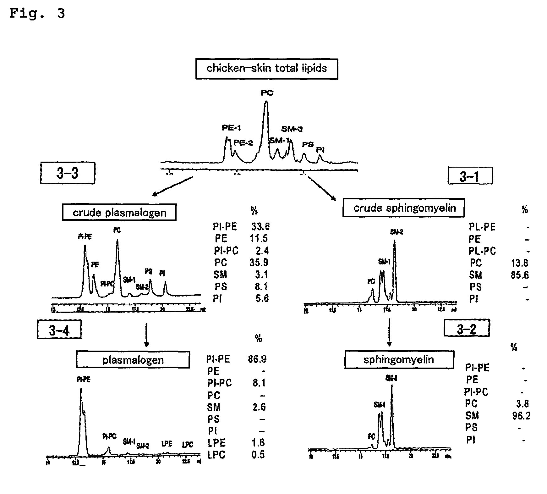 Method for production of highly pure phospholipid, and highly pure sphingomyelin and plasmalogen-type glycerophospholipid produced by the method