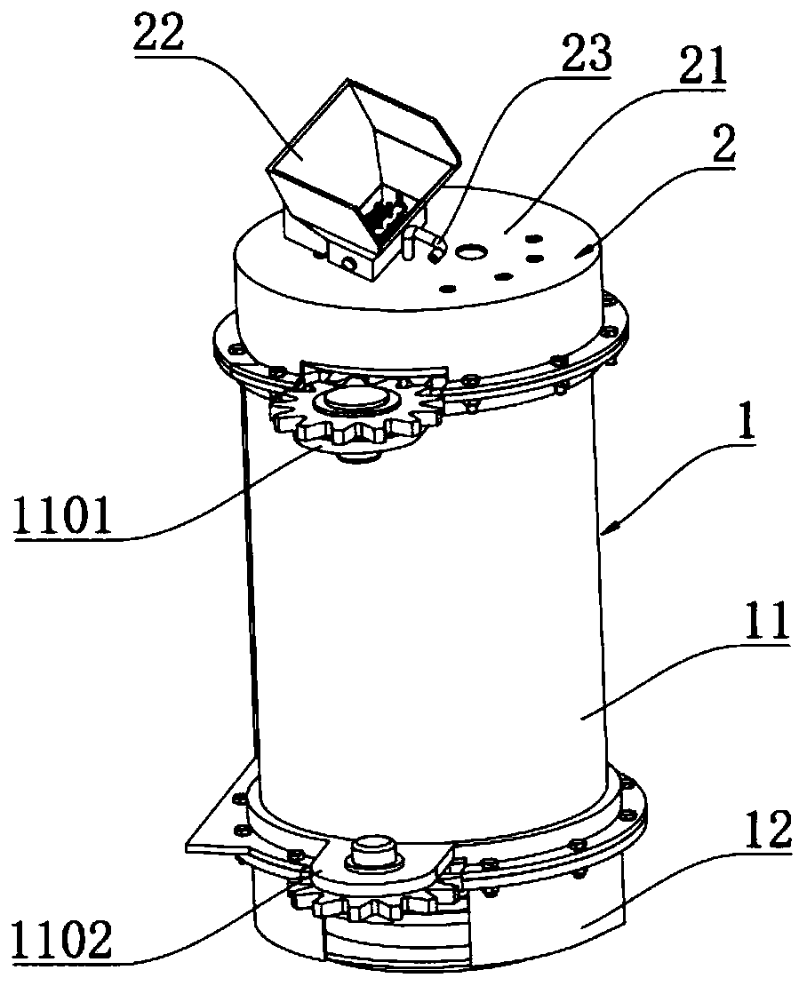 Stirring and aeration device of vertical aerobic composting reactor