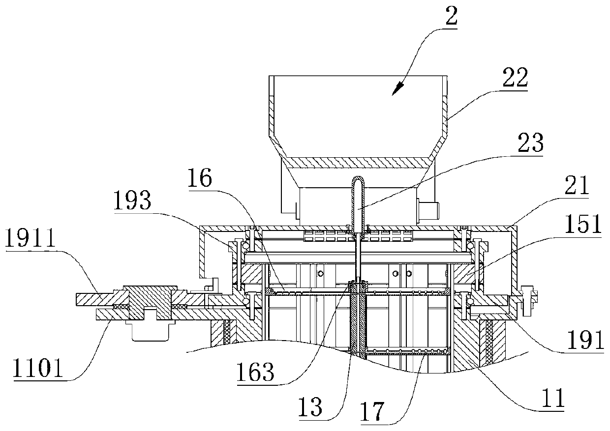 Stirring and aeration device of vertical aerobic composting reactor