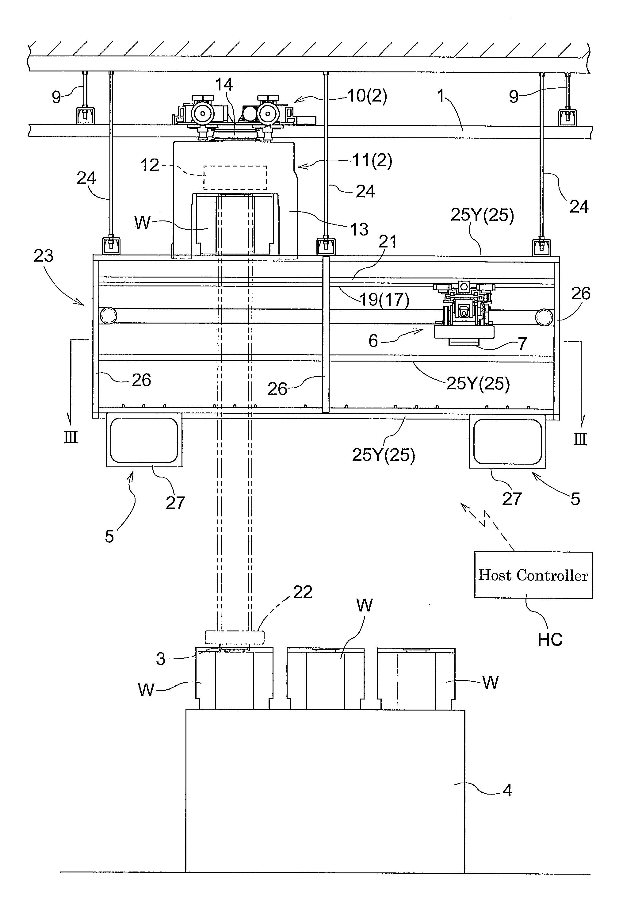Article transport facility with intermediate transfer device