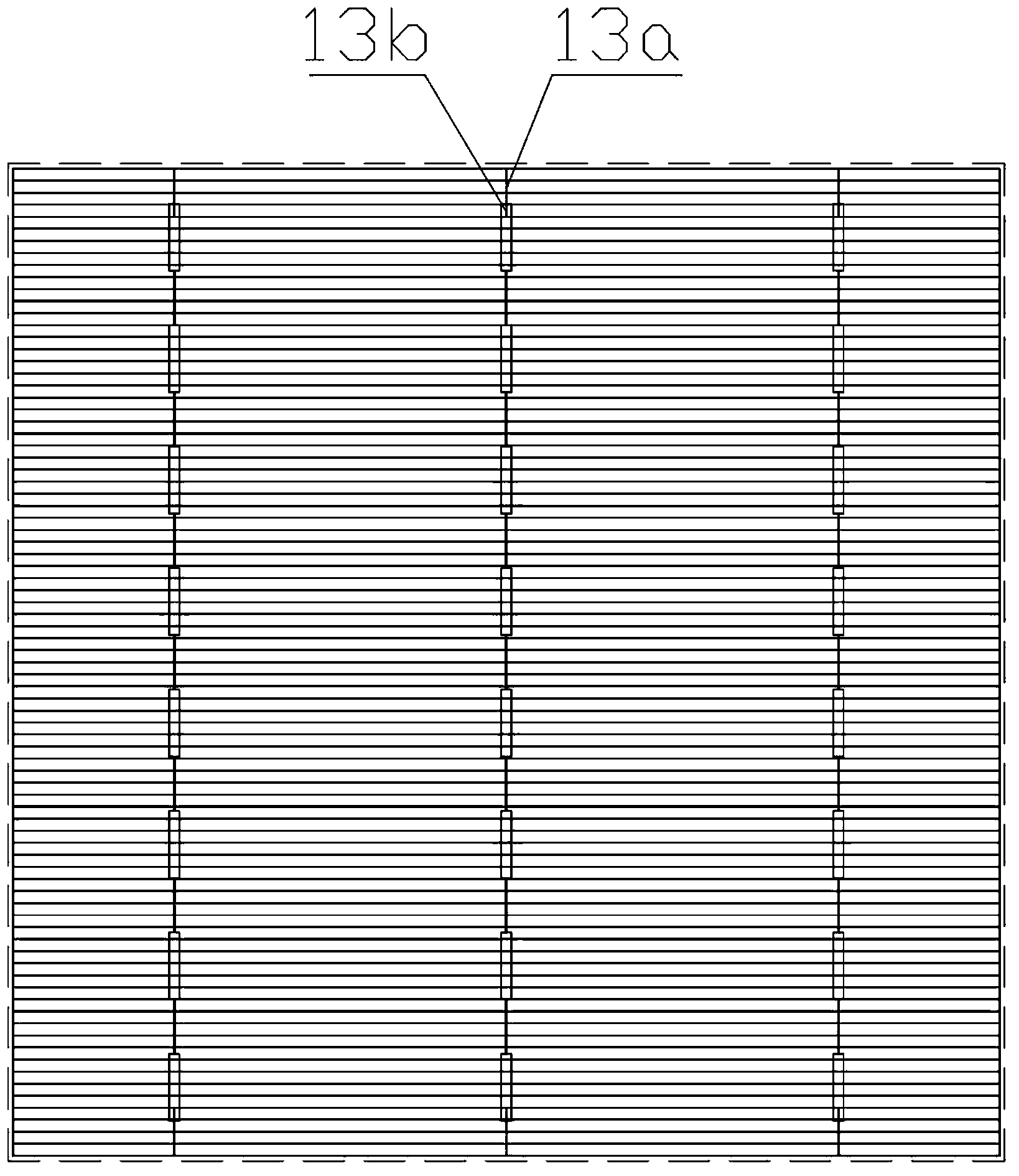 Electrode structure with grid lines on front surface