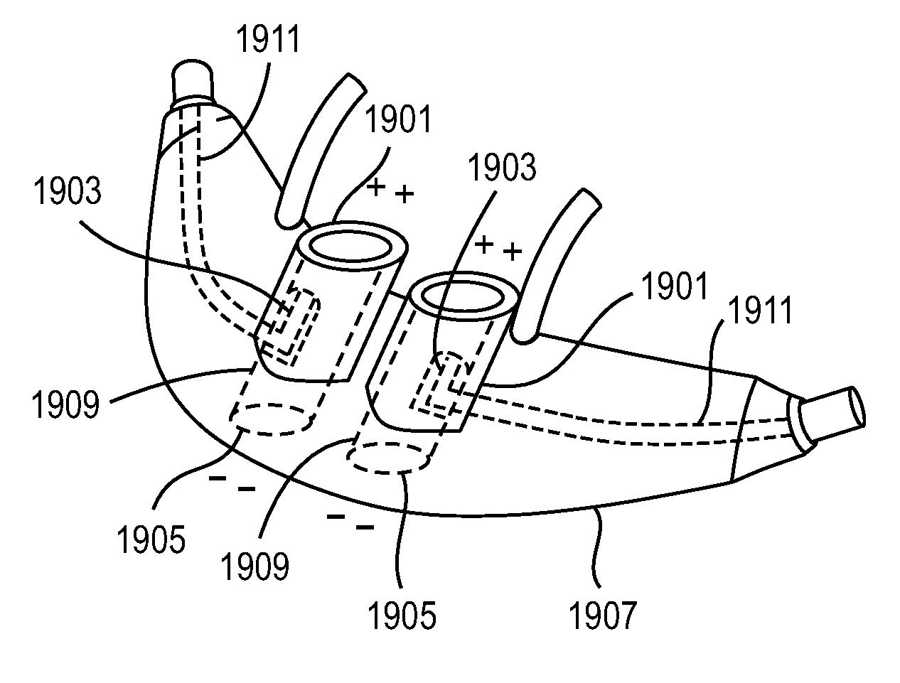 Methods, systems and devices for non-invasive ventilation including a non-sealing ventilation interface with a free space nozzle feature