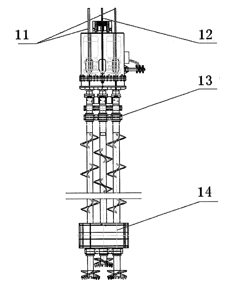Low gravity center three-axle spiral drilling machine and drilling method thereof
