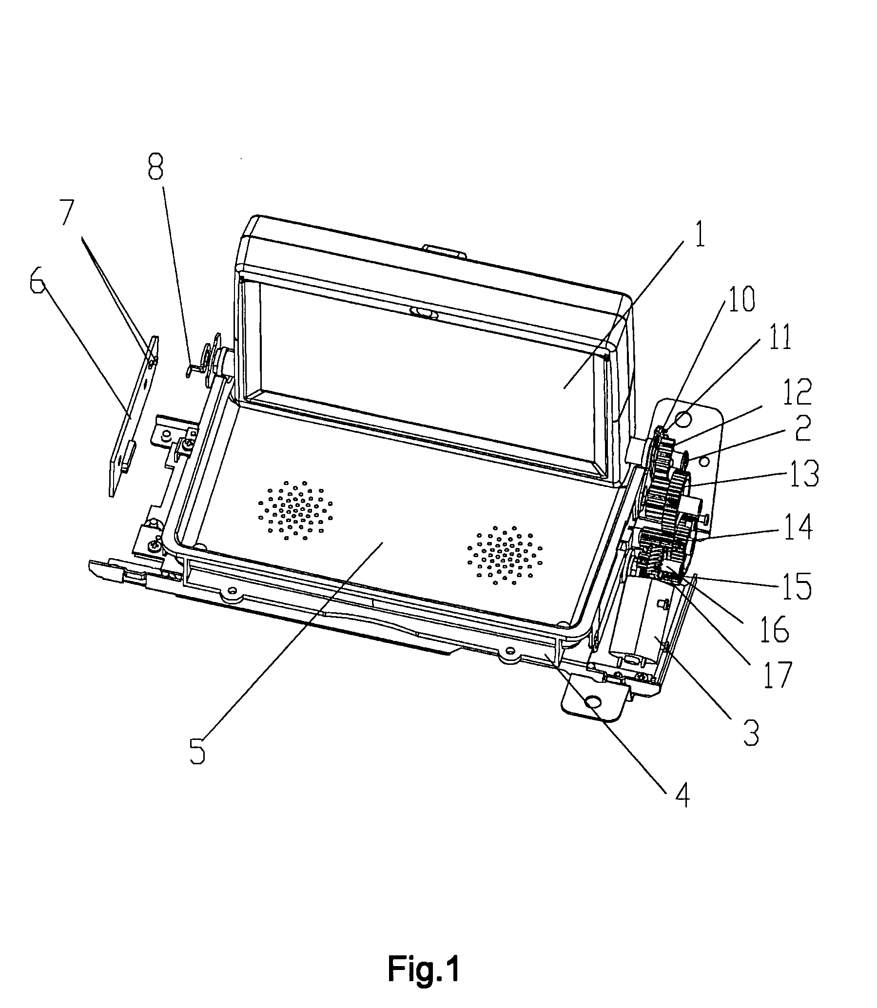 Revolvable vehicle-mounted display device