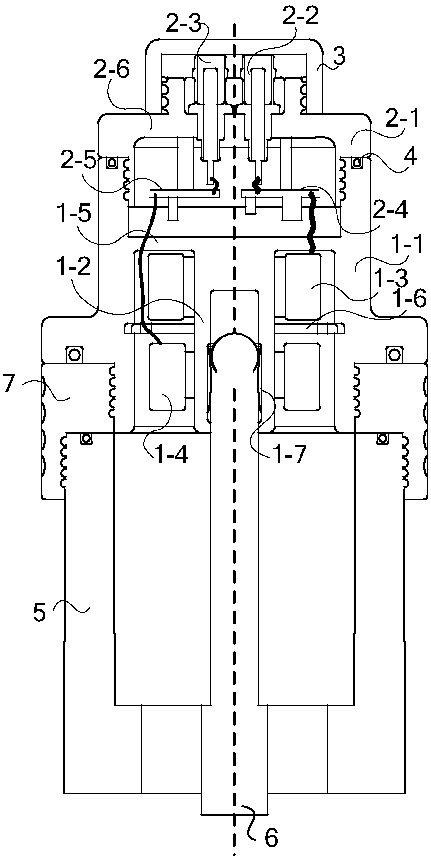 Capacitive casing end screen signal detection device