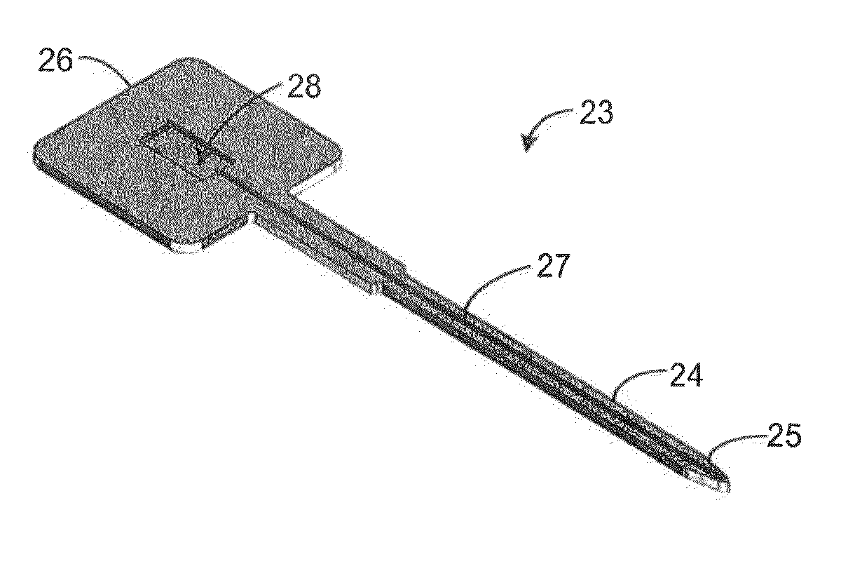 Rigid stiffener-reinforced flexible neural probes, and methods of fabrication using wicking channel-distributed adhesives and tissue insertion and extraction