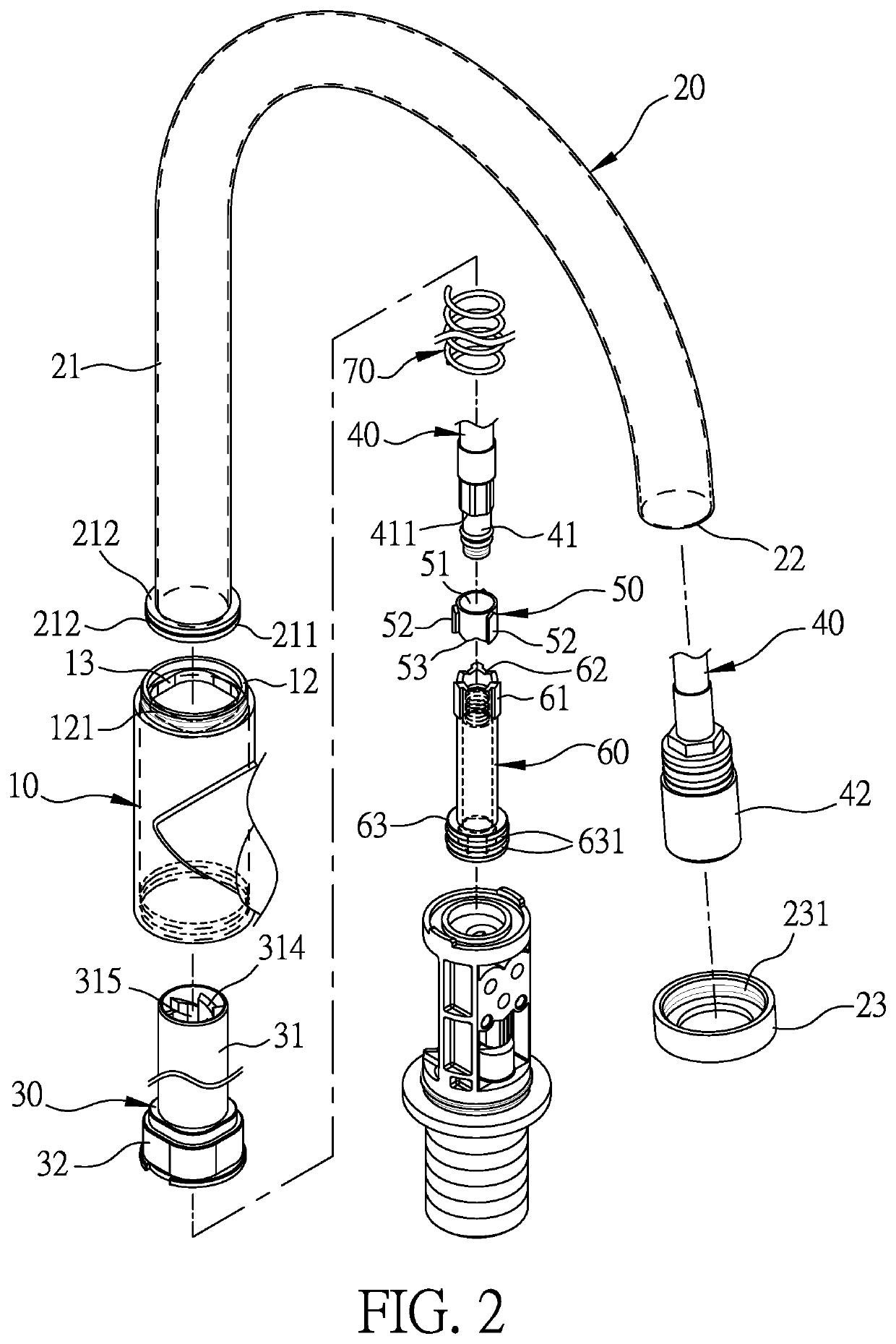 Positioning Hose Structure for Pull-Out Faucet