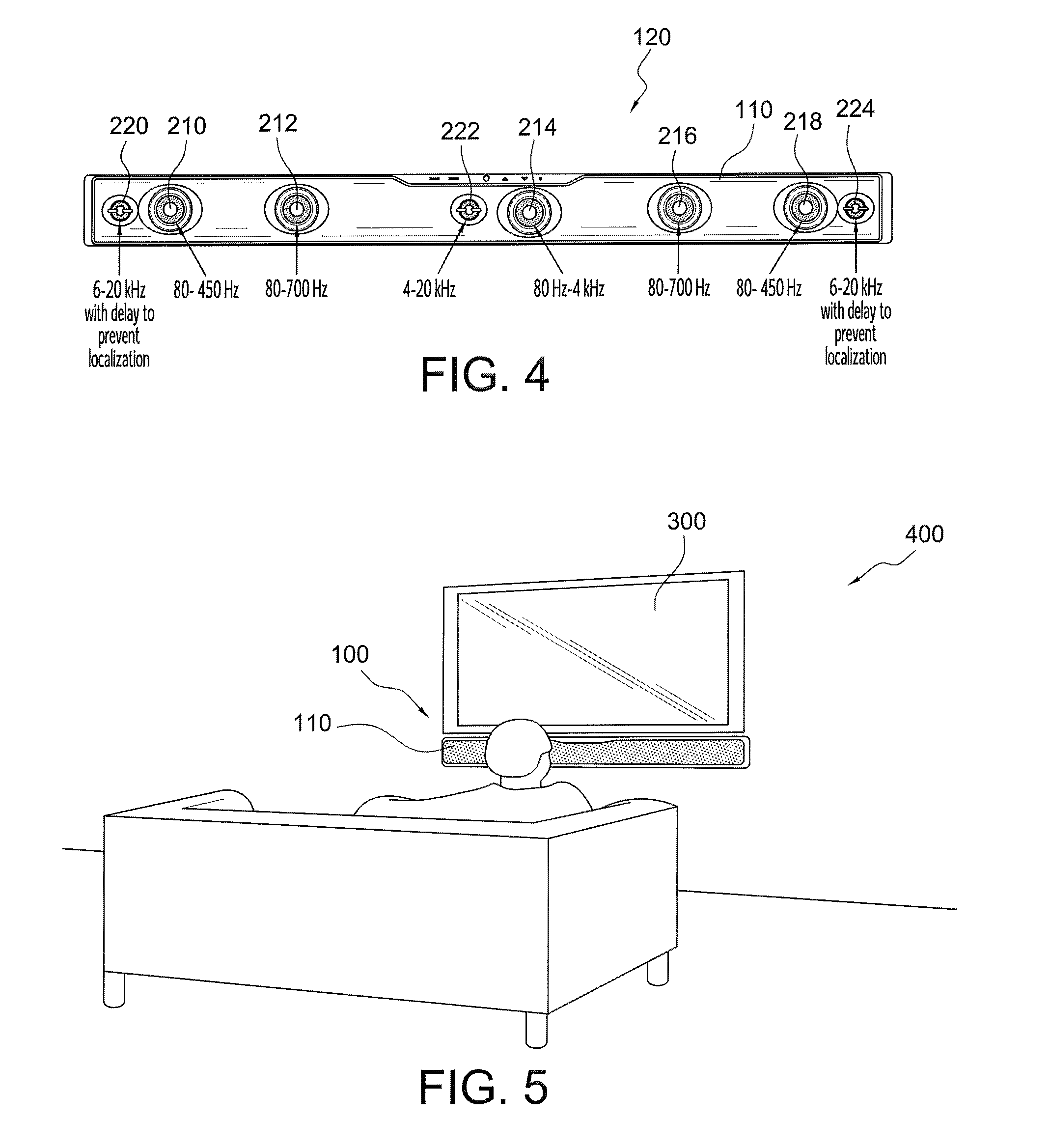 Method and system for optimizing center channel performance in a single enclosure multi-element loudspeaker line array