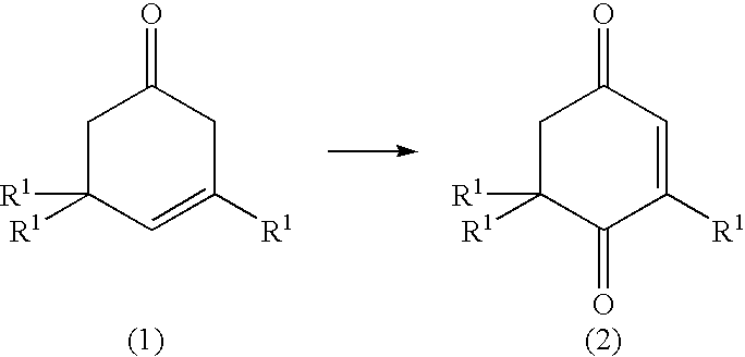 Process for the production of ketoisophorone derivatives and equipment therefor
