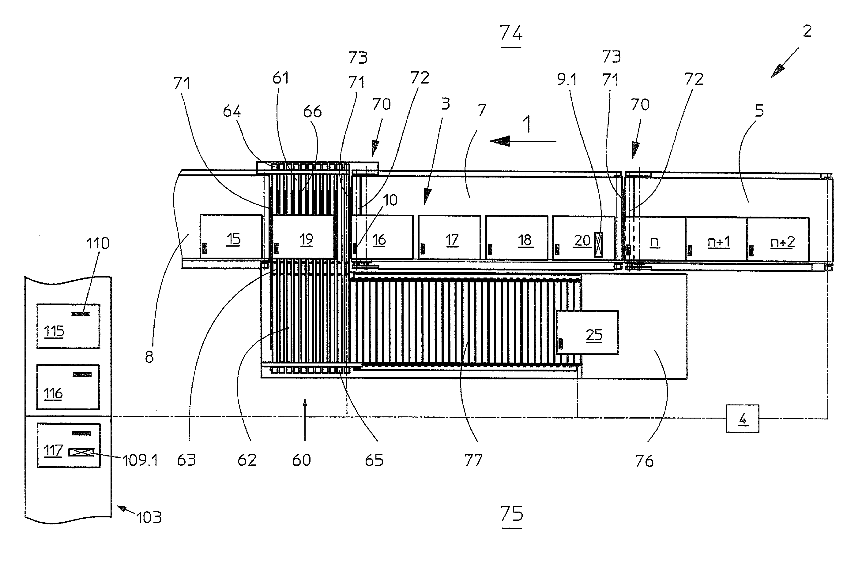 Method and device for removing at least one book block from and/or supplying at least one book to a conveying section of a book production line