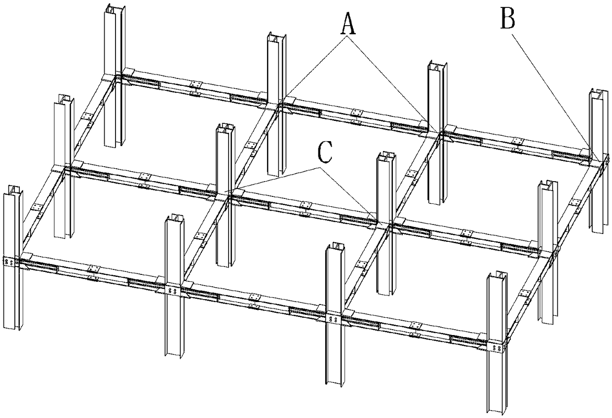 A multi-storey assembled modular self-resetting steel structure special-shaped column frame system